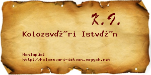 Kolozsvári István névjegykártya